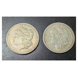 (2) MORGAN SILVER DOLLARS 1900 & 1901