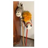 (2) STICK HORSES