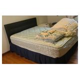 FULL BED FRAME & HEADBOARD W/ BEDDING