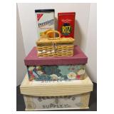 TREASURE BOXES & ADVERTISING CRACKER TINS