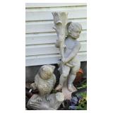 CONCRETE GIRL STATUE & OWL STATUE (ALT LOC)