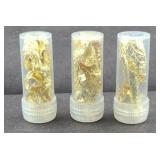 (3) GOLD SHAVING VIALS