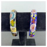 (2) ENAMELED BRACELETS