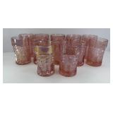 (12) THISTLE PATTERN IRIDESCENT GLASS TUMBLERS