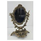 DRESSER MIRROR WITH CAST IRON STAND