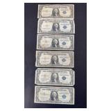 (6) 1935 $1 SILVER CERTIFICATES