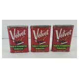 (3) VELVET TOBACCO TINS
