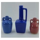 (2) UHL MINI & (1) HAEGER POTTERY JUGS UNMARKED
