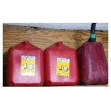 (3) GAS CANS (1) SPOUT