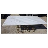 MID CENTURY FRENCH PATISSERIE MARBLE TABLE