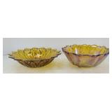 (2) AMBER SERVING BOWLS