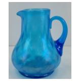 BLOWN ART DECO IRIDESCENT BLUE PICTURE