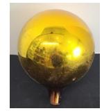 VINTAGE HAND BLOWN GAZING BALL (GOLD)
