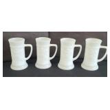 (4) MILK GLASS BEER TANKARD