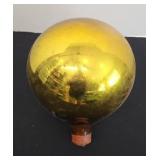 VINTAGE HAND BLOWN GAZING BALL (GOLD)