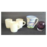 HADLEY POTTERY MUG, FIRE KING CUPS,