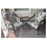 (2) WICKER CHAIRS & SMALL TABLE