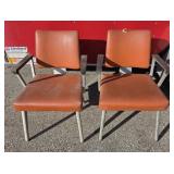 (2) GOOD FOX MID CENTURY ORANGE CHAIRS
