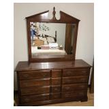 KINCAID CHERRY DOUBLE DRESSER WITH MIRROR