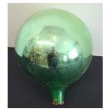 VINTAGE HAND BLOWN GAZING BALL (GREEN)