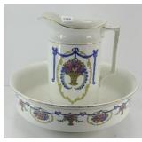 ENGLISH STONEWARE NEW HALL PITCHER & BOWL