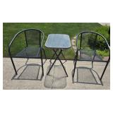 PATIO CHAIRS WITH SIDE  TABLE