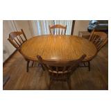 HOLLAND HOUSE OAK DINING TABLE WITH (4) CHAIRS