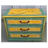HAND PAINTED 3 DRAWER DRESSER