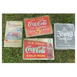 COCA COLA & OTHER METAL SIGNS