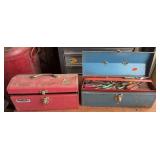(2) METAL TOOL BOXES: ONE HAS TOOLS IN IT