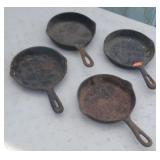 (4) MINI CAST IRON SKILLETS