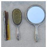 ANTIQUE MIRROR DRESSER SET