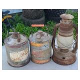 (2) KEROSENE CANS & LANTERN