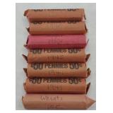 (7) ROLLS OF WHEAT PENNIES, MIXED DATES
