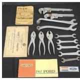 (11) FORD WRENCHES & PLIERS, BOOKS & MORE