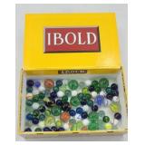 CIGAR BOX OF MARBLES