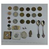 BUFFALO NICKEL MONEY CLIP & FOREIGN COINS