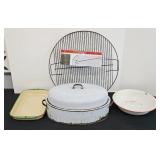 ENAMELED PANS & ROASTER