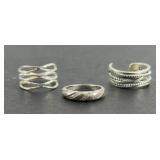 (3) STERLING SILVER RINGS