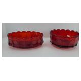 (2) FOSTORIA COIN GLASS BOWLS