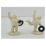 (2) MICHELIN MAN CAST IRON PAPERWEIGHTS