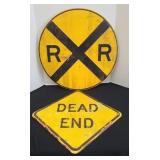 (2) METAL SIGN RAILROAD  & DEAD END