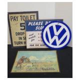(4) ASSORTED METAL SIGNS