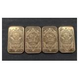 (4) COPPER BARS 1 OZ EACH