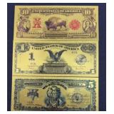 (3) AMERICAN WEST FANTASY GOLD FOIL BILLS