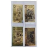 (4) GOLDBACK NOTES (2) 1/1000 & (2) 1/2000 T