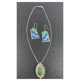 STERLING SILVER NECKLACE & EARRINGS