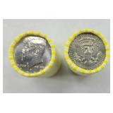 (2) ROLLS OF KENNEDY HALF DOLLARS (40 COINS)