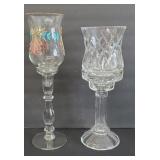 (2) PIECE CANDLE HOLDERS CRYSTAL