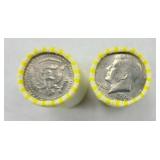 (2) ROLLS OF KENNEDY HALF DOLLARS (40 COINS)